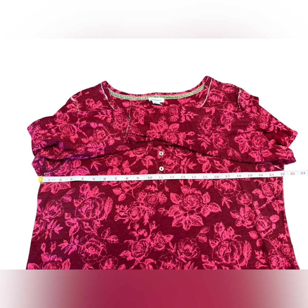 Sundance Rosey Delights Floral Cotton Henley XL - Picture 10 of 10
